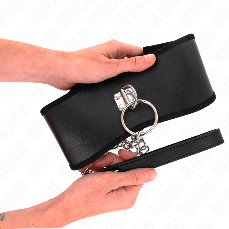Kink - collar con correa 65 cm ancho negro ajustable 40-55