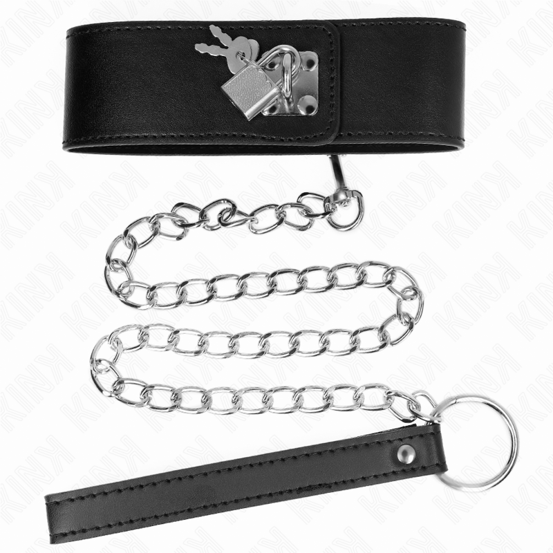 Kink - collar con correa 65 cm ancho negro ajustable