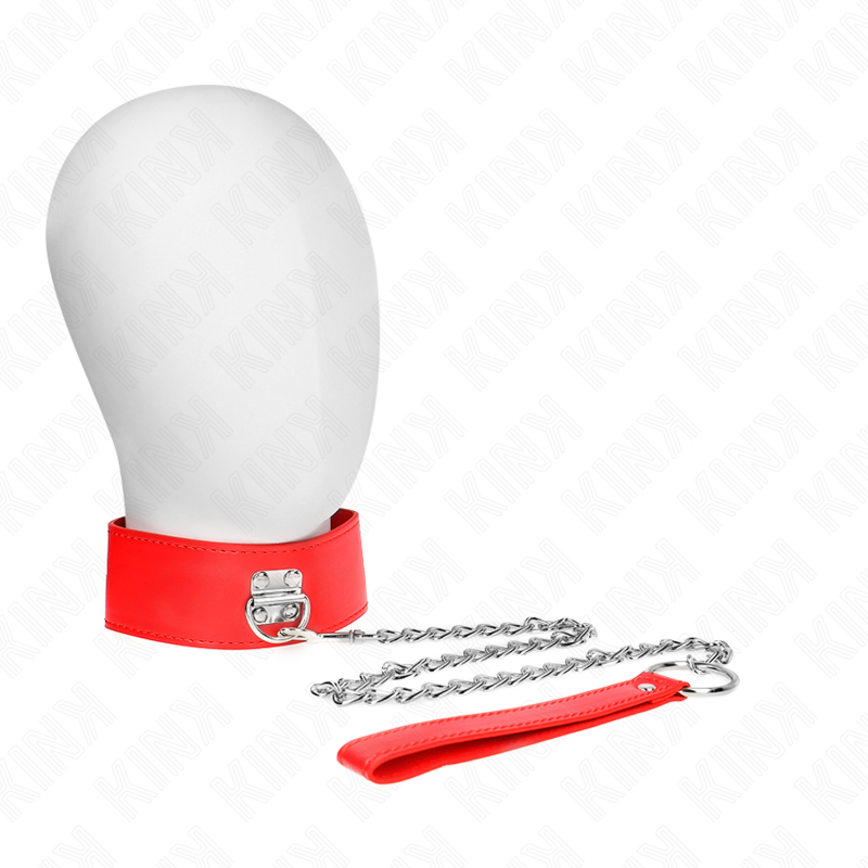 Kink - collar con correa 65 cm ancho rojo ajustable 33.5-41
