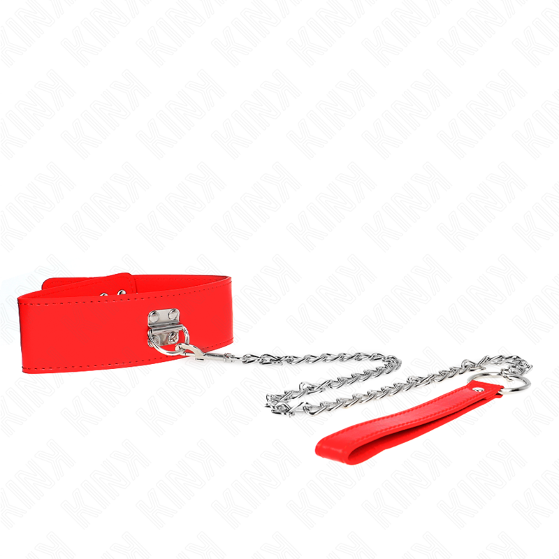 Kink - collar con correa 65 cm ancho rojo ajustable 33.5-41