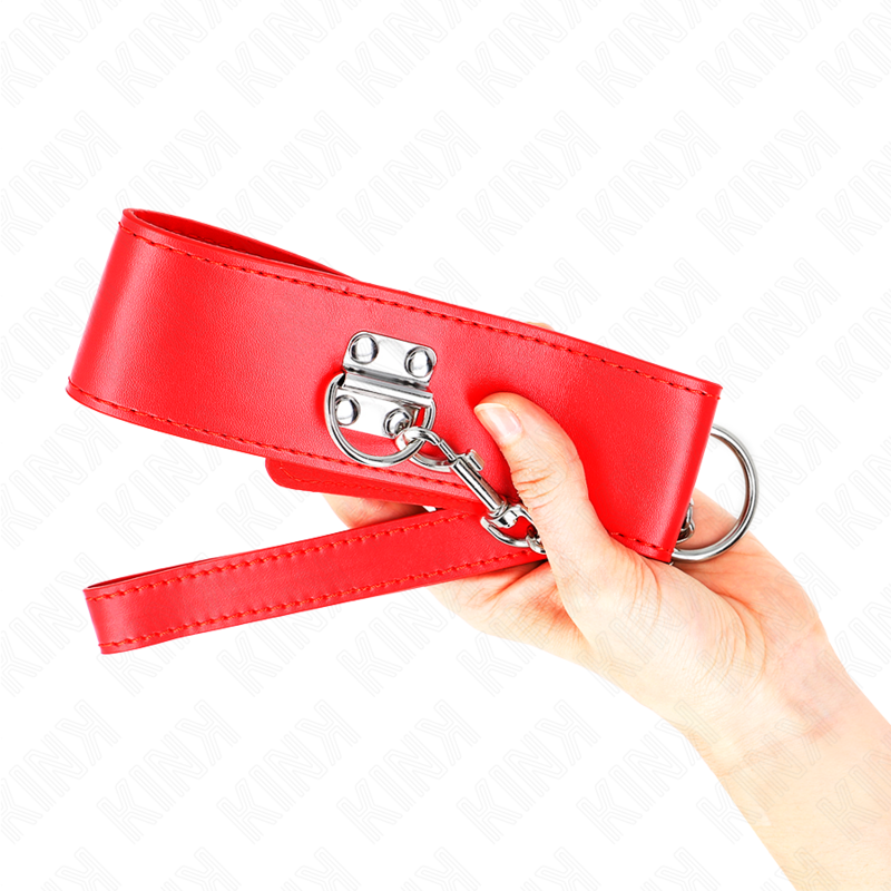 Kink - collar con correa 65 cm ancho rojo ajustable 33.5-41