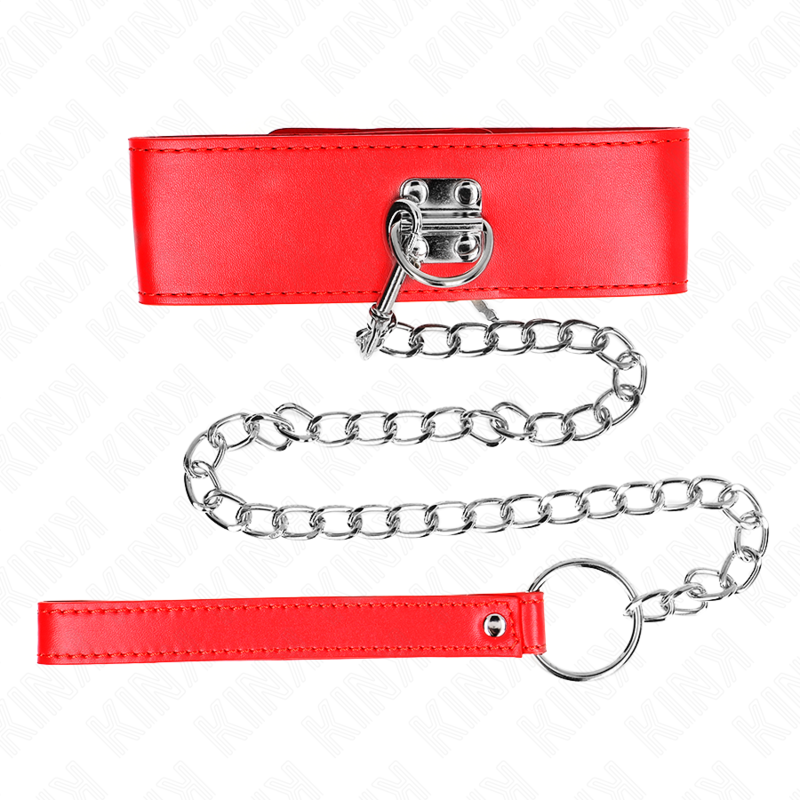 Kink - collar con correa 65 cm ancho rojo ajustable 33.5-41