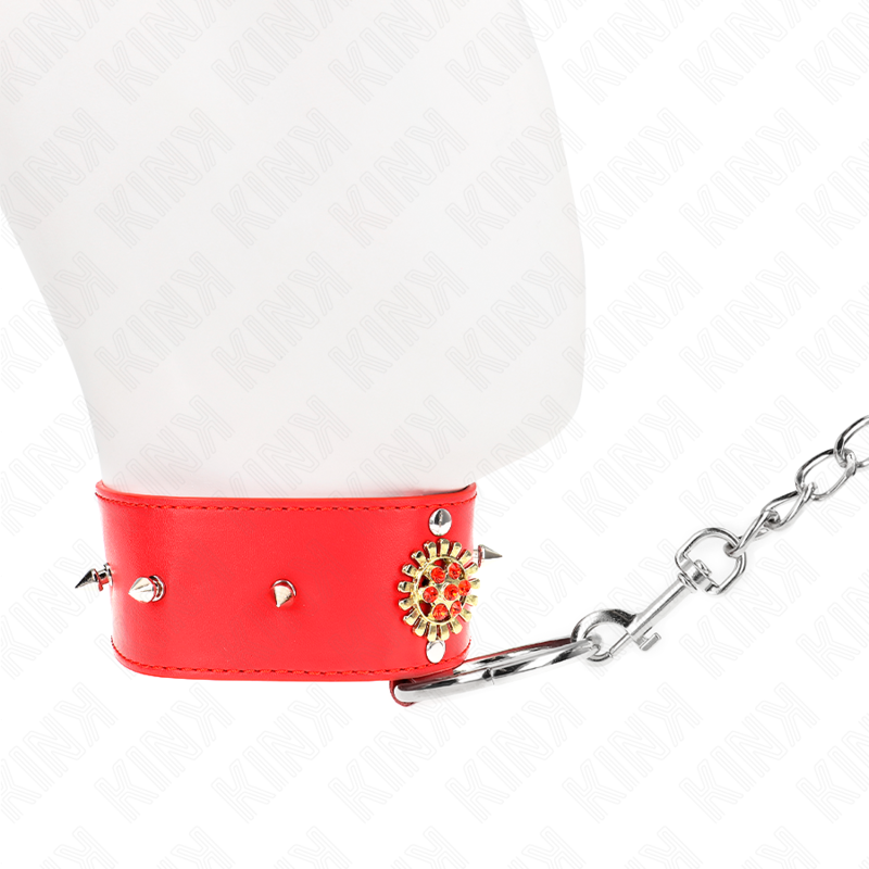 Kink - collar con correa 65 cm cuello de diamantes rojo