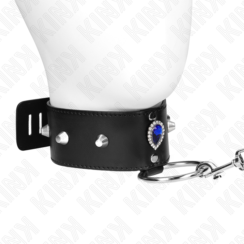Kink - collar con correa 65 cm con diamantes azules