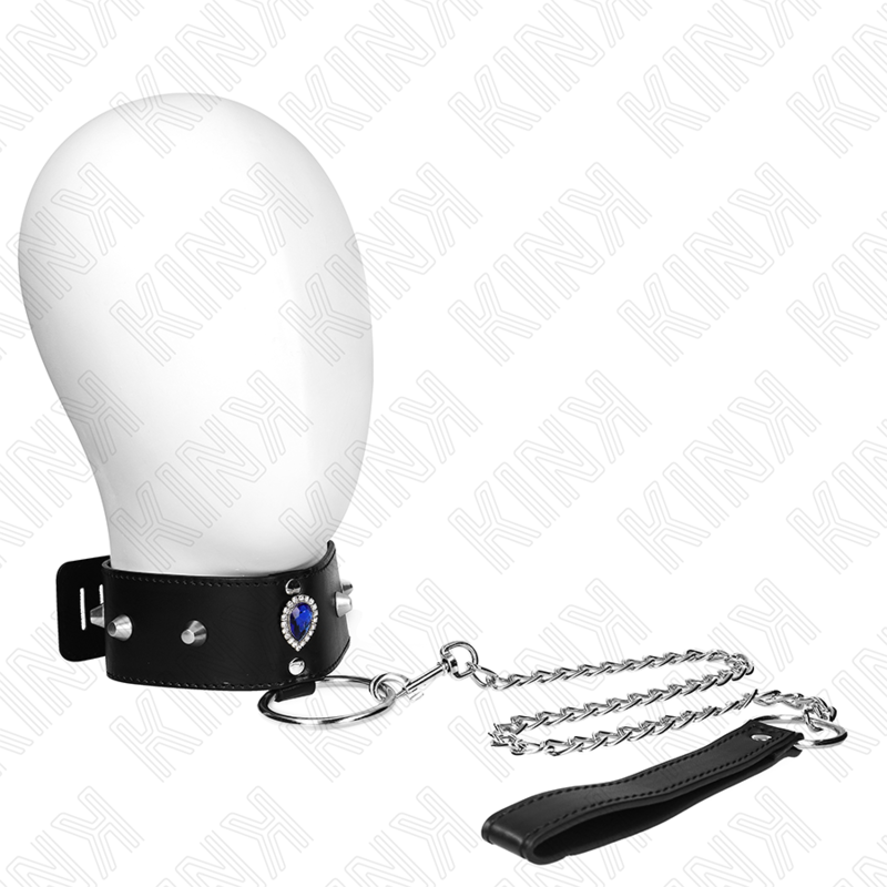 Kink - collar con correa 65 cm con diamantes azules