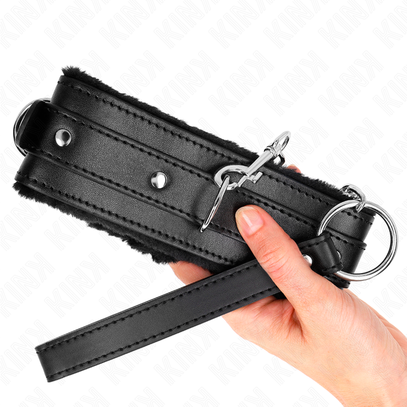 Kink - collar con correa 65 cm con restricciones negro
