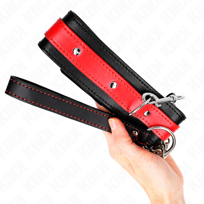 Kink - collar con correa 65 cm rojo ajustable 36-43 cm x 5