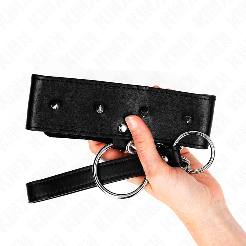 Kink - collar con correa 65 cm con tachuelas plateadas