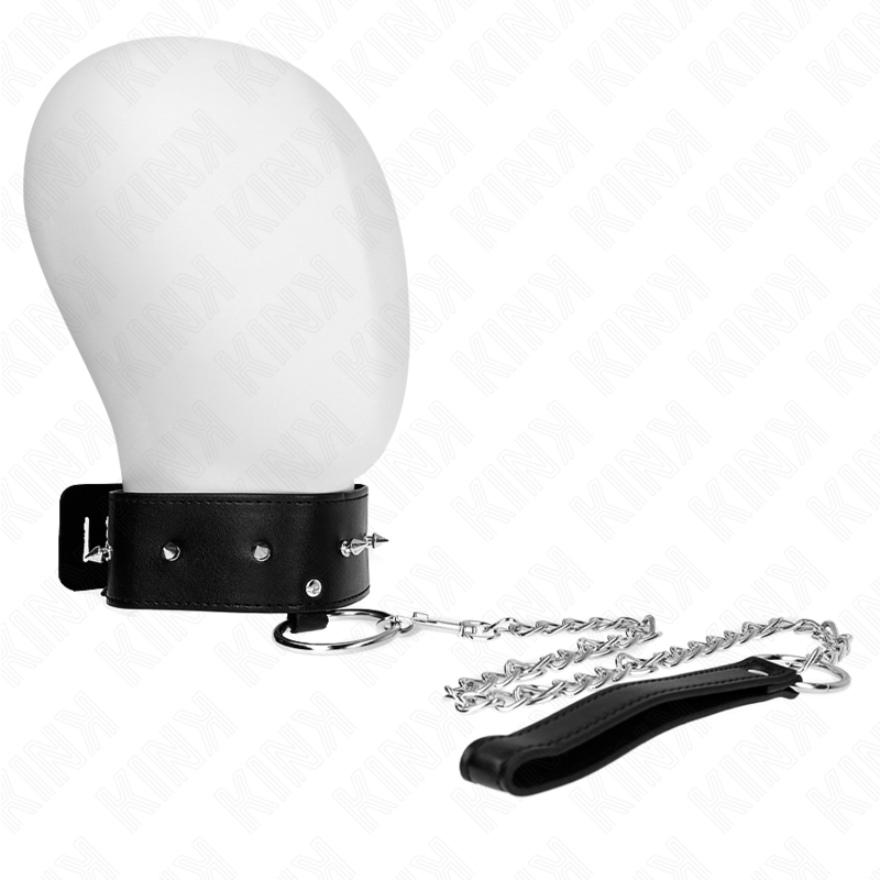 Kink - collar con correa 65 cm con tachuelas plateadas