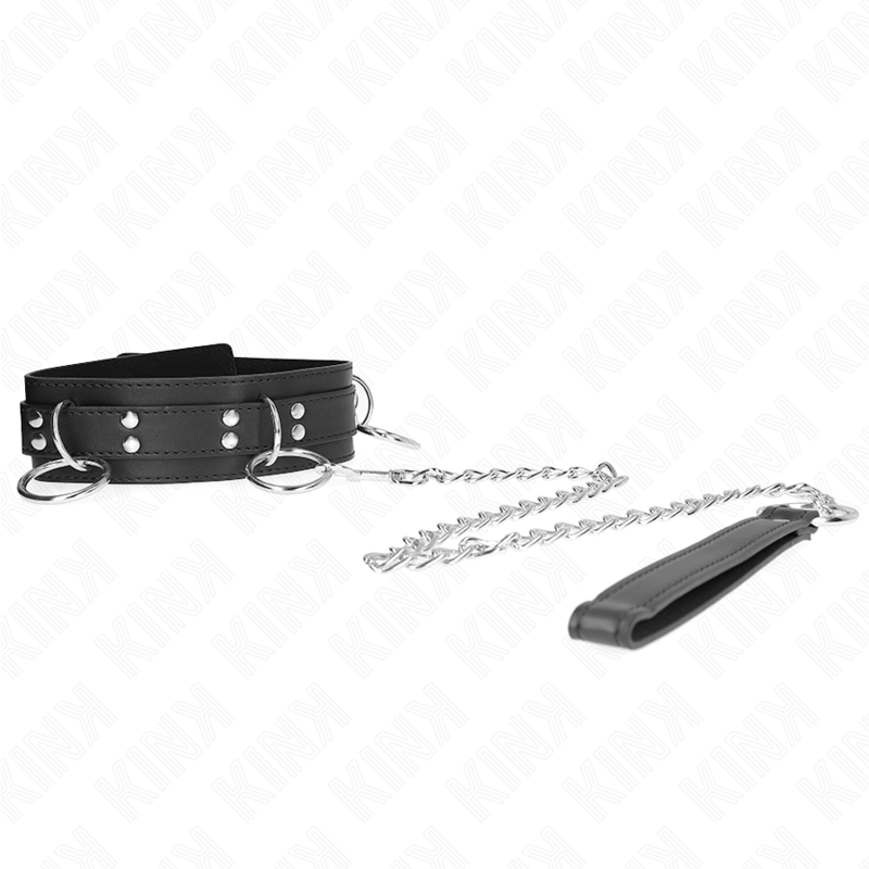 Kink - collar con correa 80 cm esclavitud 3 anillos 53 x 5