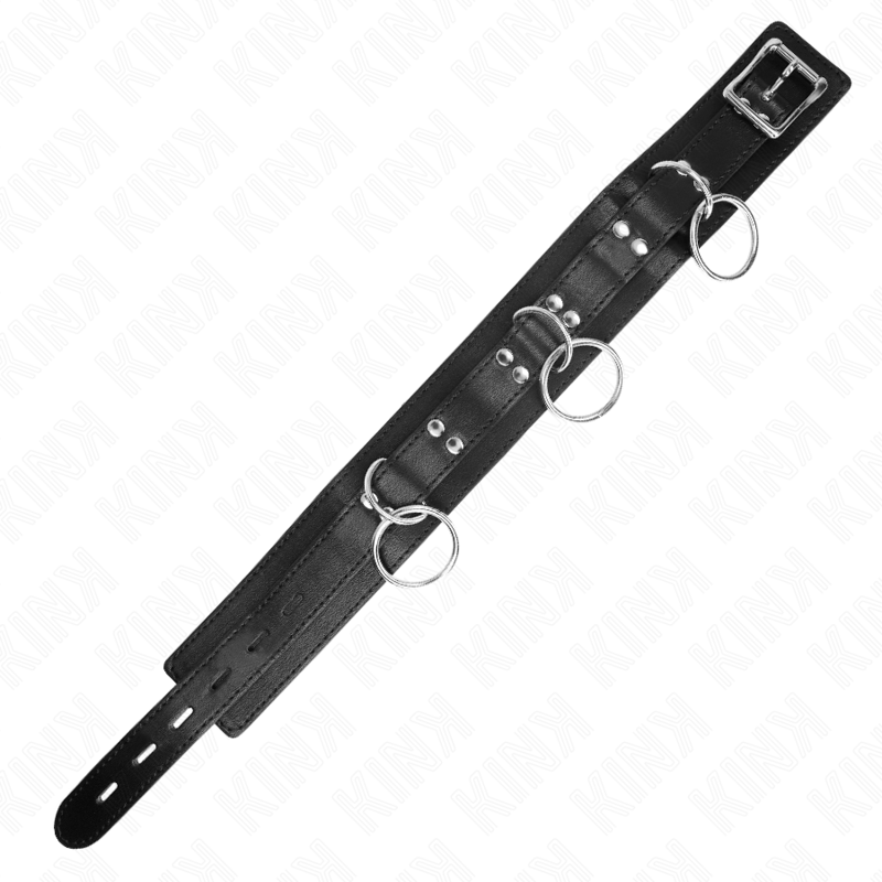 Kink - collar con correa 80 cm esclavitud 3 anillos 53 x 5
