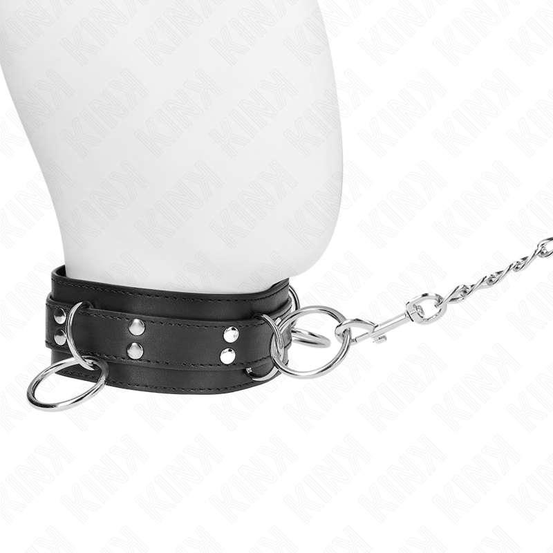 Kink - collar con correa 80 cm esclavitud 3 anillos 53 x 5