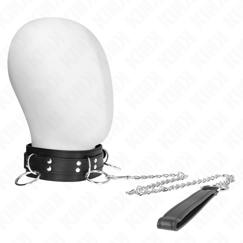 Kink - collar con correa 80 cm esclavitud 3 anillos 53 x 5