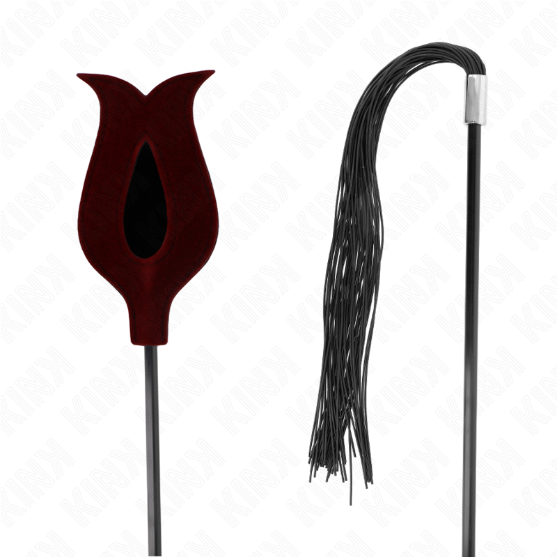Kink - látigo de borla de silicona con forma de rosa 45 cm