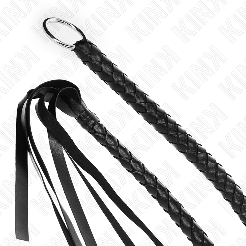 Kink - látigo de serpiente con anillo de mano negro 65 cm