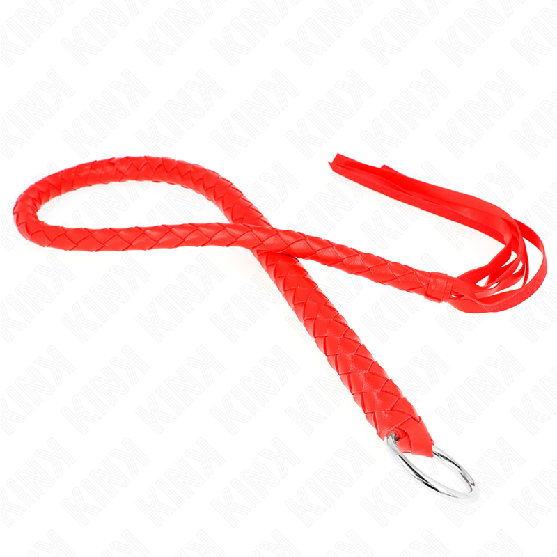 Kink - látigo de serpiente con anillo de mano rojo 65 cm