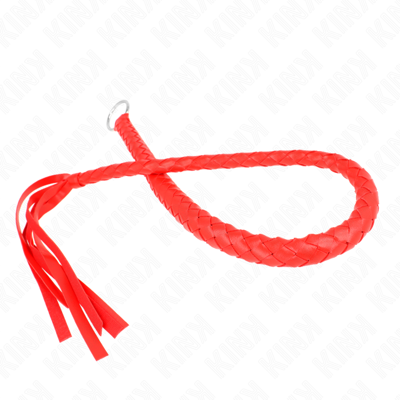 Kink - látigo de serpiente con anillo de mano rojo 65 cm