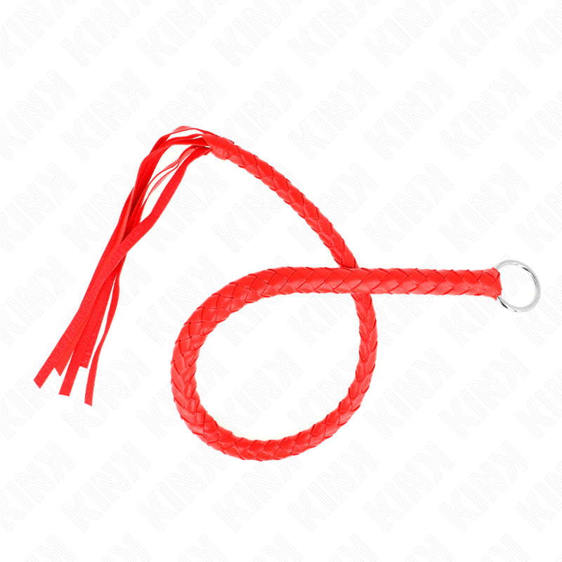 Kink - látigo de serpiente con anillo de mano rojo 65 cm