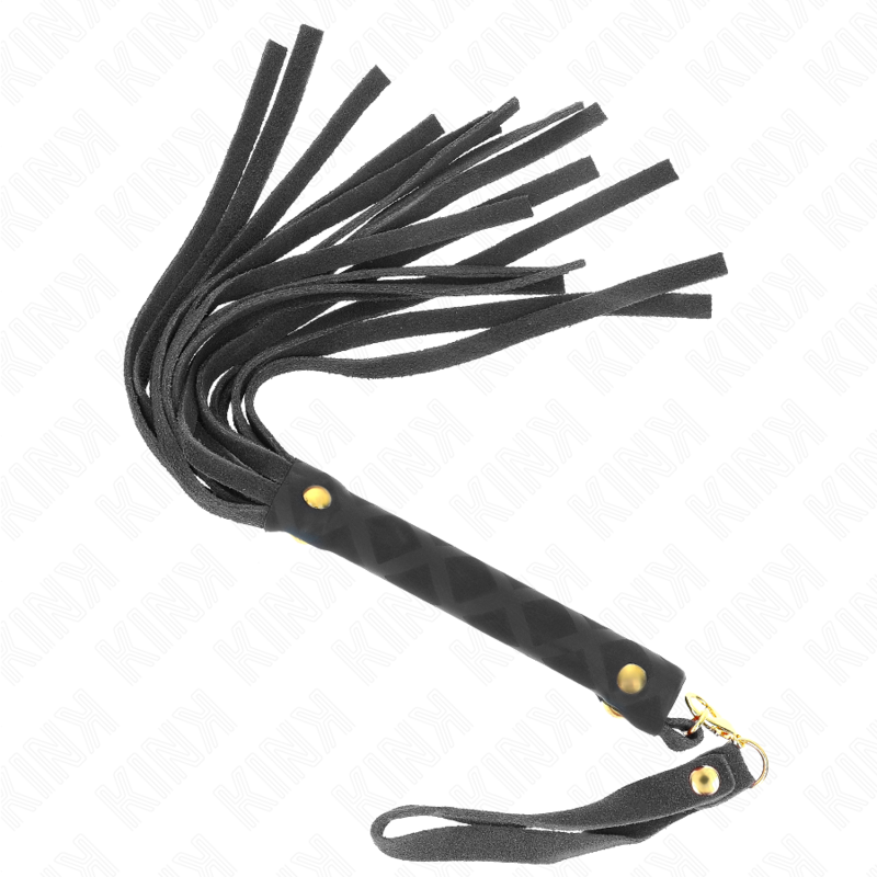 Kink - látigo mini piel de ante negro 30 cm