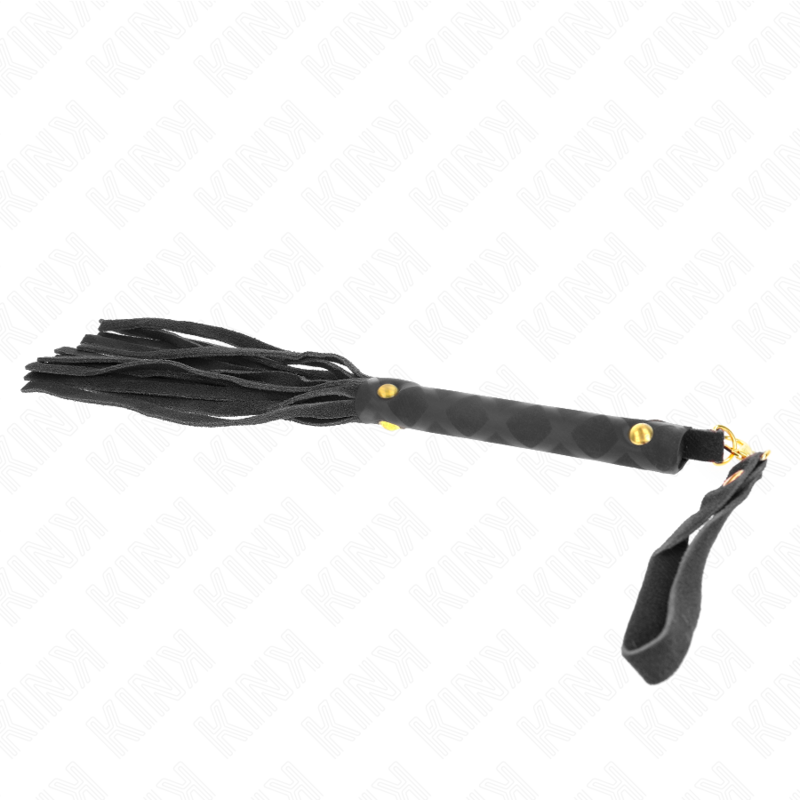 Kink - látigo mini piel de ante negro 30 cm