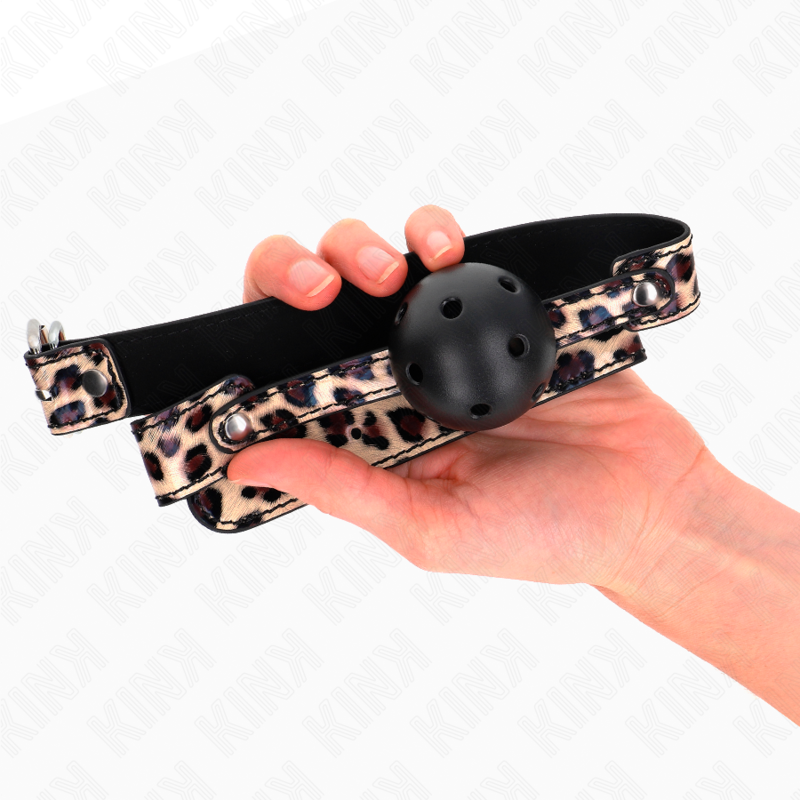 Kink - mordaza de bola 4.5 cm transpirable leopardo 65 x