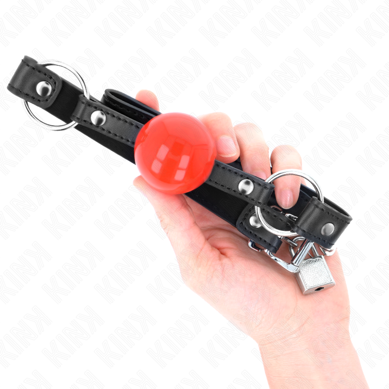 Kink - mordaza de bola 4 cm con candado bola roja correa