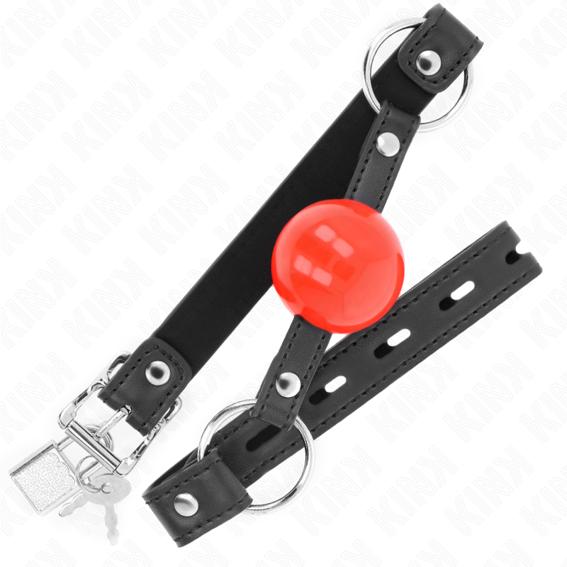 Kink - mordaza de bola 4 cm con candado bola roja correa