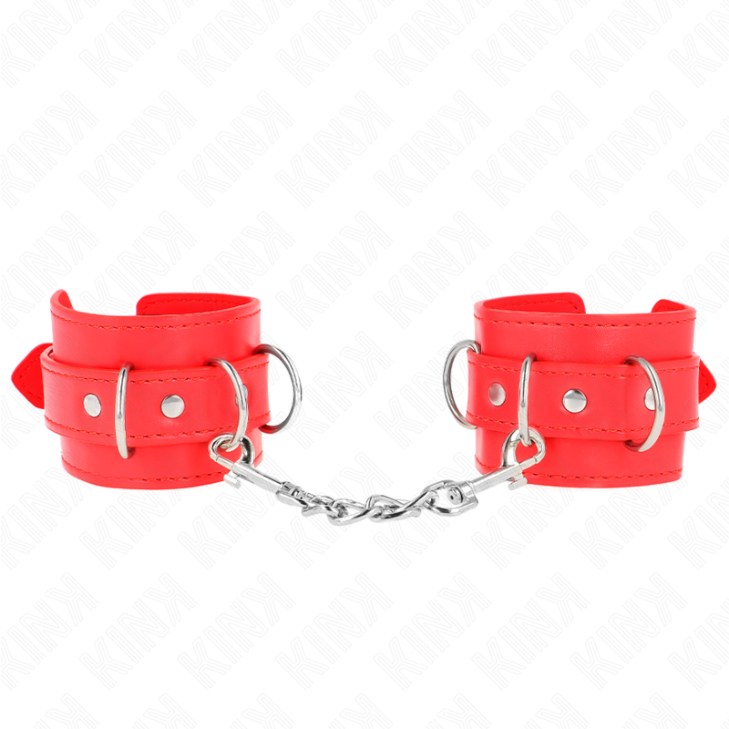 Kink - muñequeras con 3 anillas en d ajustable rojo 17.5-25