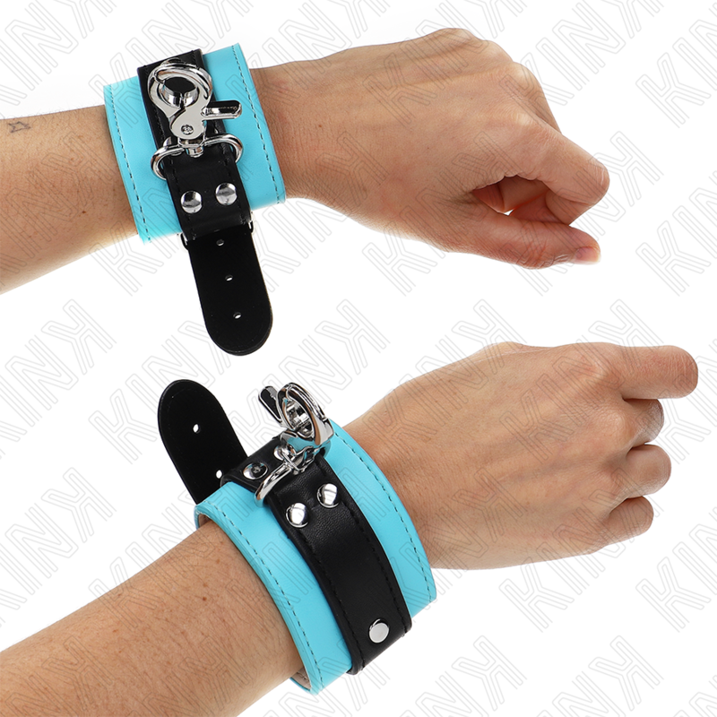 Kink - muñequeras con cierre premium negro / azul ajustable