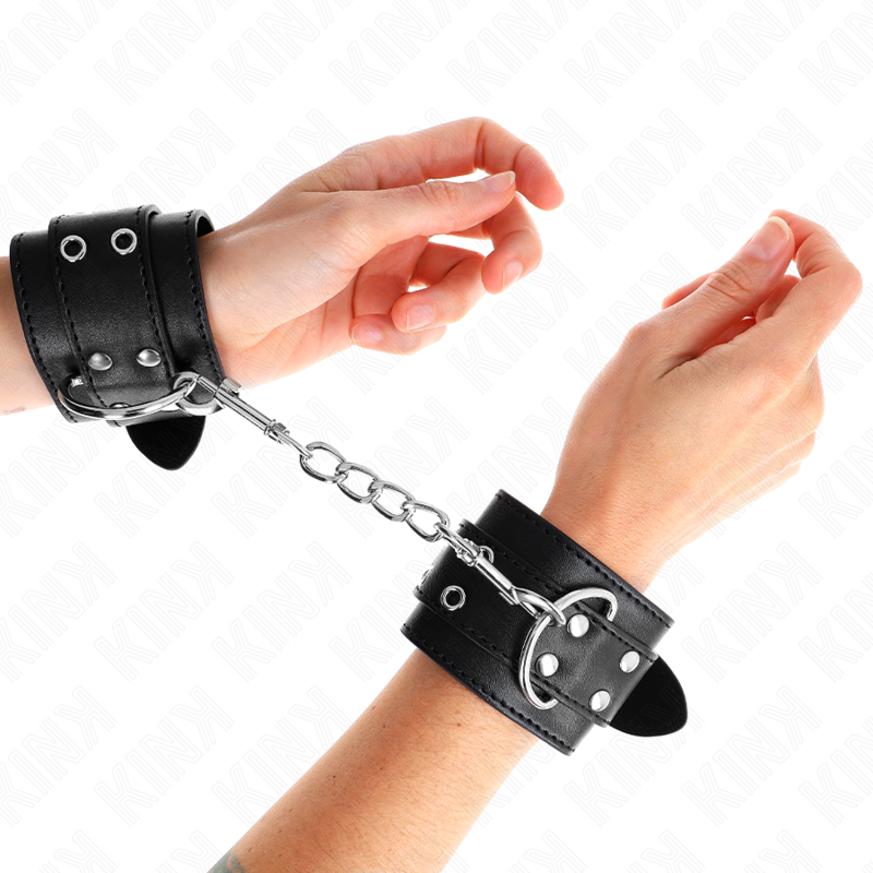 Kink - muñequeras con doble línea de tachuelas negro