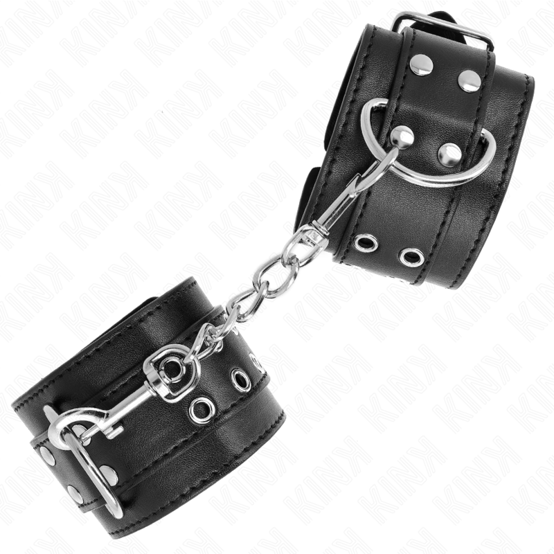 Kink - muñequeras con doble línea de tachuelas negro