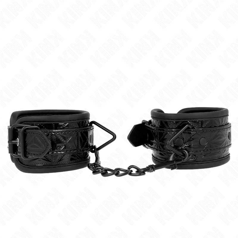 Kink - muñequeras con patrón de diamantes negro ajustable