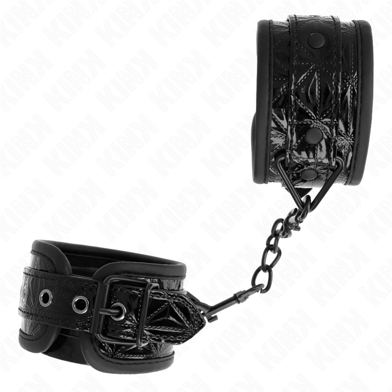 Kink - muñequeras con patrón de diamantes negro ajustable
