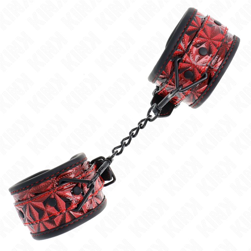 Kink - muñequeras con patrón de diamantes rojo oscuro