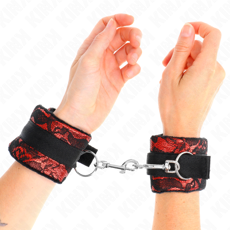 Kink - muñequeras cortas de encaje terciopelo y unión