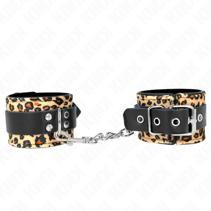 Kink - muñequeras de cuero estilo leopardo ajustable 18-29
