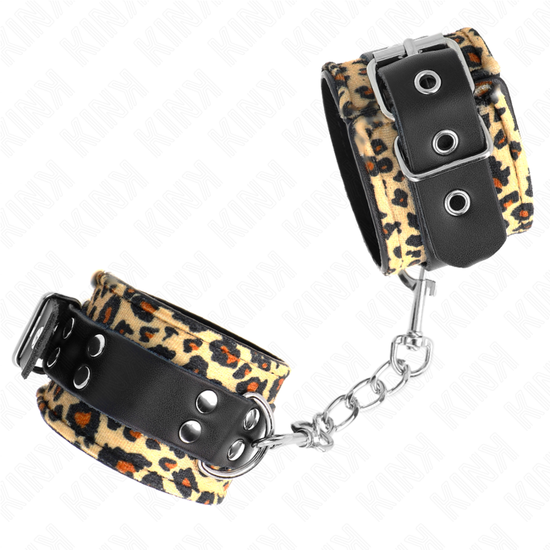 Kink - muñequeras de cuero estilo leopardo ajustable 18-29