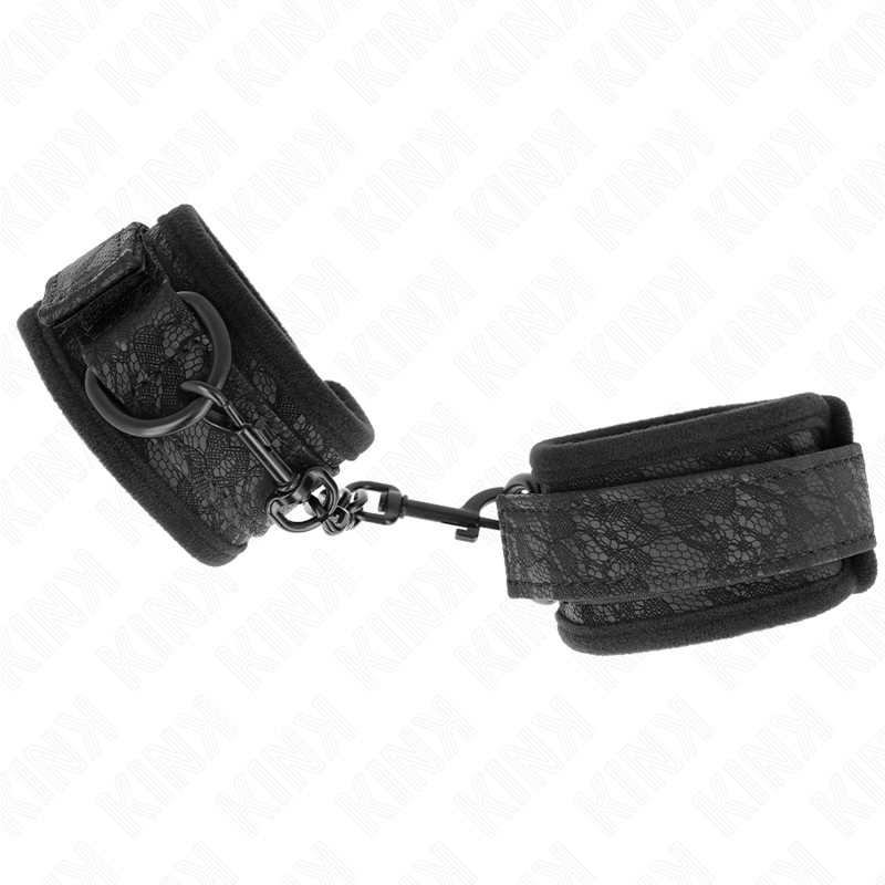 Kink - muñequeras de encaje y neopreno ajustable negro