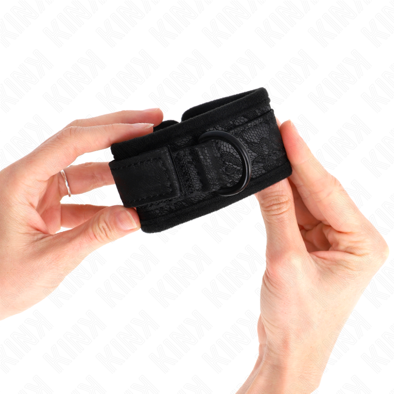 Kink - muñequeras de encaje y neopreno ajustable negro