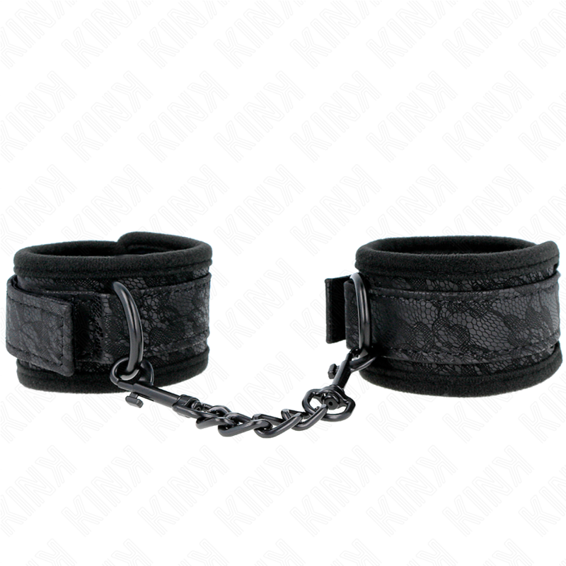 Kink - muñequeras de encaje y neopreno ajustable negro