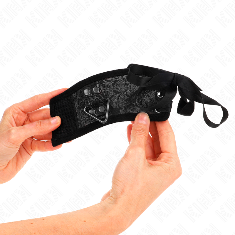 Kink - muñequeras diseño escándalo negro detalle lazo 24.5