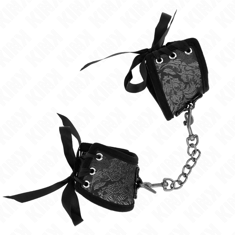 Kink - muñequeras diseño escándalo negro detalle lazo 24.5