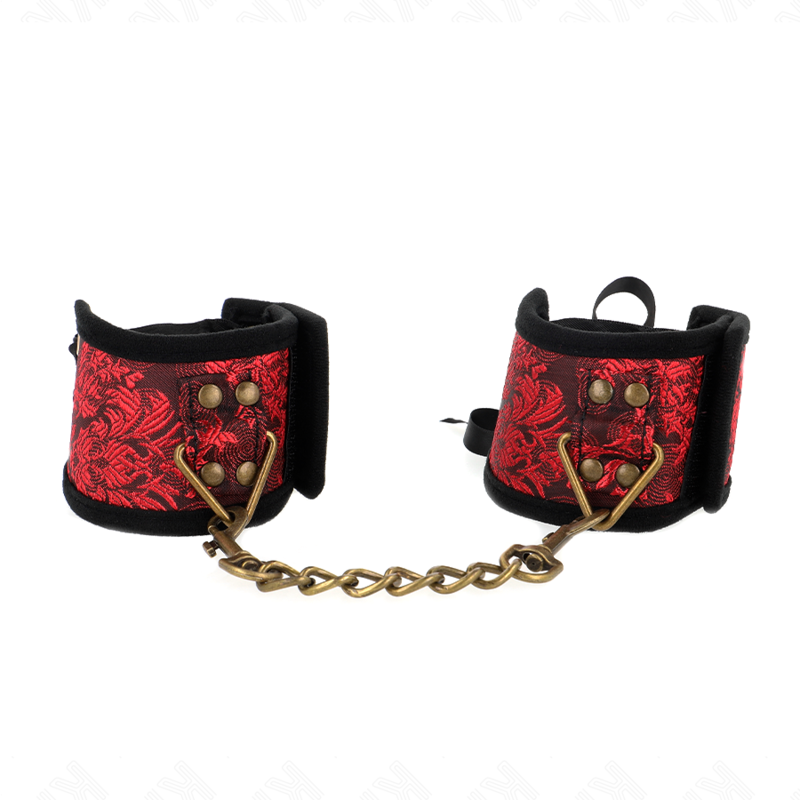 Kink - muñequeras diseño escándalo rojo-negro detalle lazo