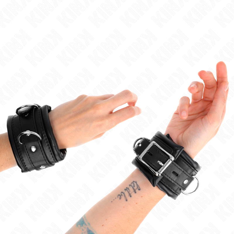 Kink - muñequeras estilo heavy forro negro ajustable 20-30