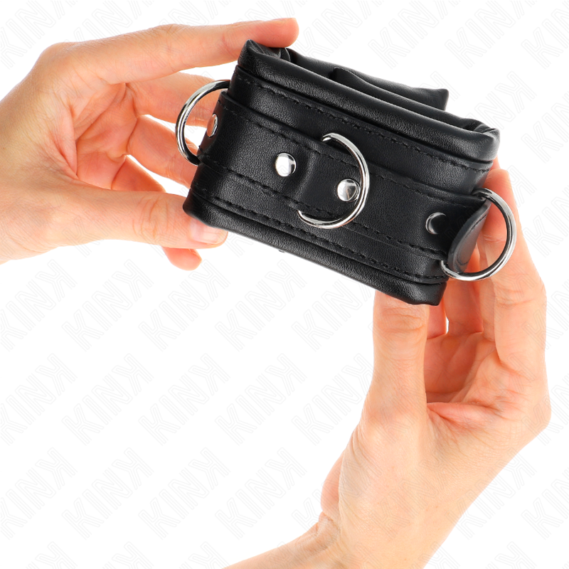 Kink - muñequeras estilo heavy forro negro ajustable 20-30