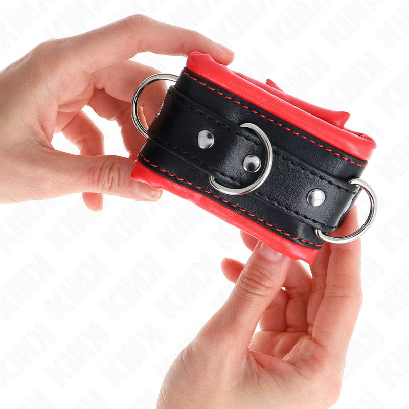 Kink - muñequeras estilo heavy forro rojo ajustable 20-30