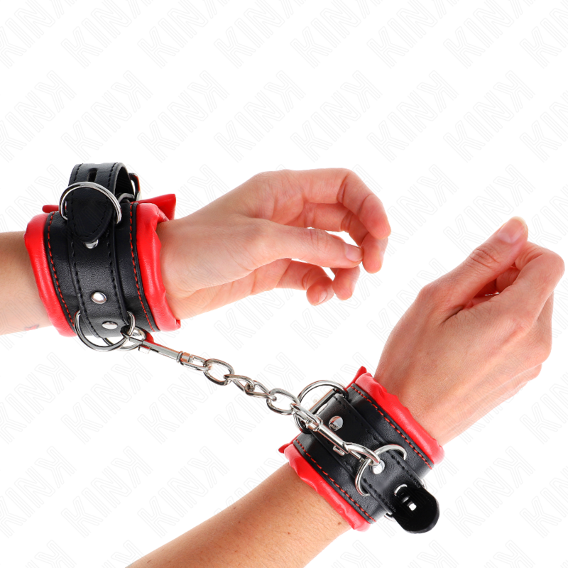 Kink - muñequeras estilo heavy forro rojo ajustable 20-30