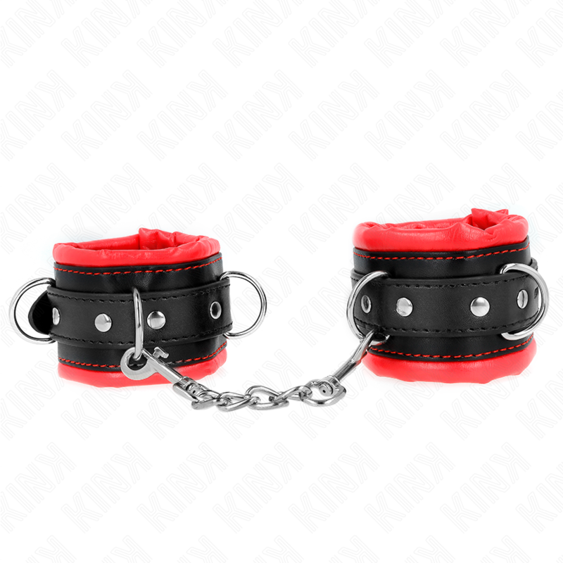Kink - muñequeras estilo heavy forro rojo ajustable 20-30