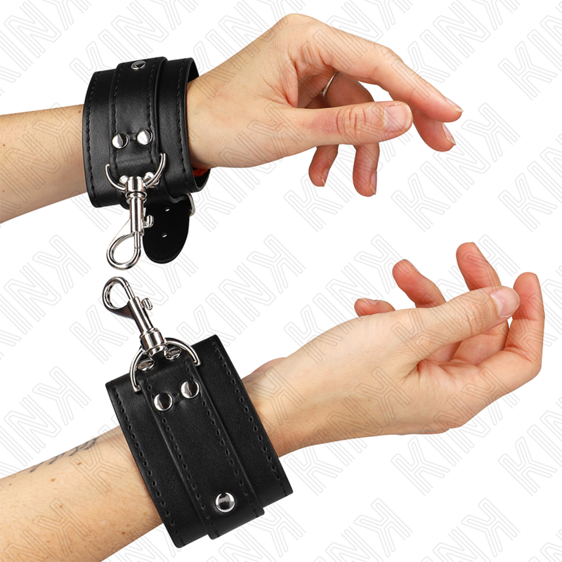 Kink - muñequeras estilo mazmorra con cerradura negro