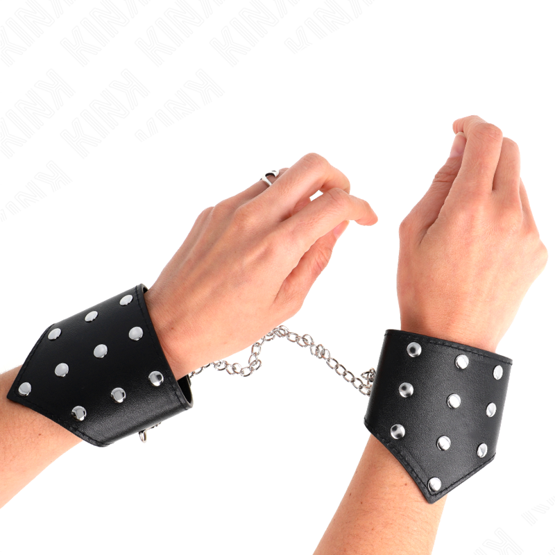 Kink - muñequeras estilo puntiagudo negro con cadena